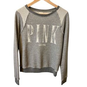 PINK Victoria’s Secret Sweatshirt XS Top Gray Athletic Gym Athleisure Lounge